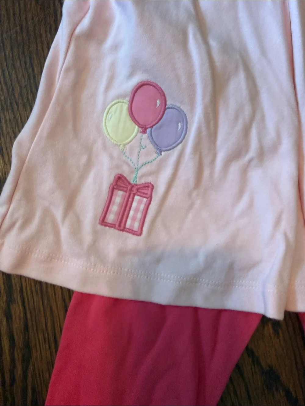 Toddler Girls Pink Cupcake & Balloon Pajama Set with Bright Pink Leggings